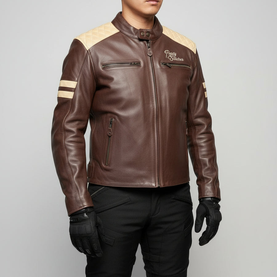 Rusty Stitches Motorjas Leer (L) - Tweedehandsmotorkleding.nl