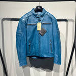Rusty Stitches Motorjas Leer Blauw (L)