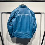 Rusty Stitches Motorjas Leer Blauw (L)