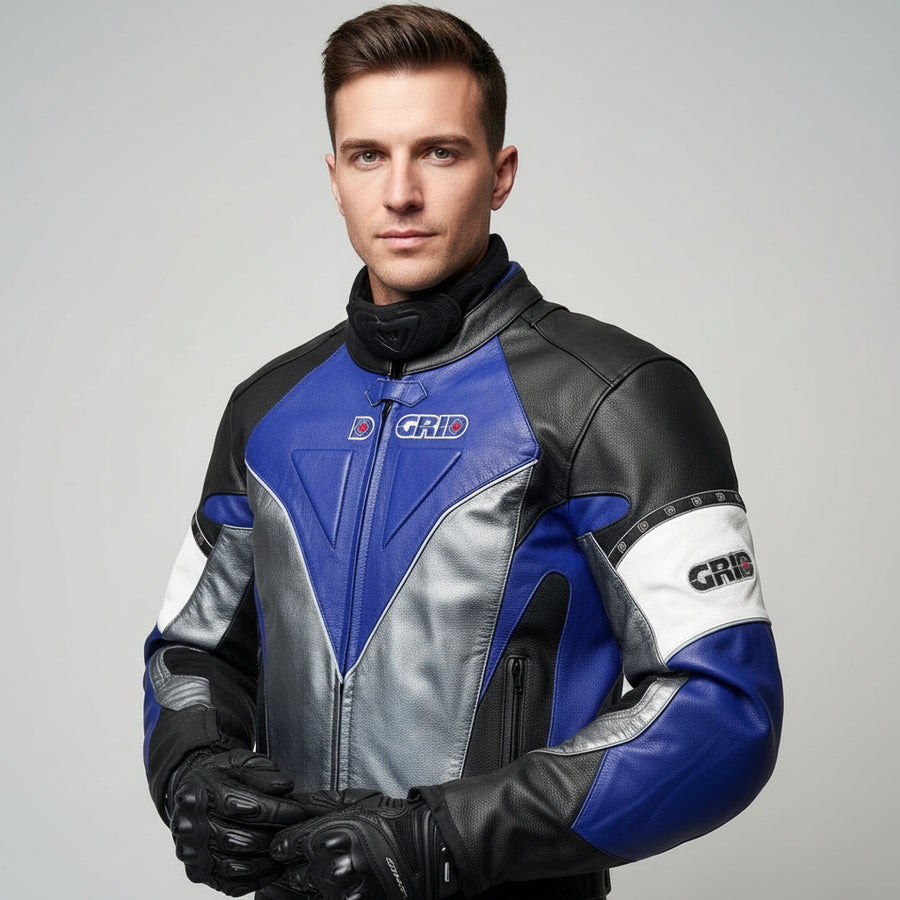 Grid Motorjas Leer (58) - Tweedehandsmotorkleding.nl