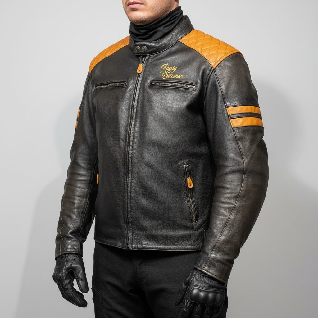 Rusty Stitches Motorjas Leer (L) - Tweedehandsmotorkleding.nl