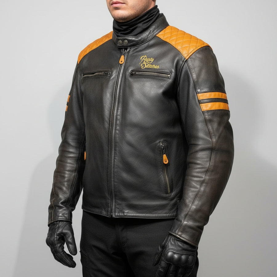 Rusty Stitches Motorjas Leer (L) - Tweedehandsmotorkleding.nl